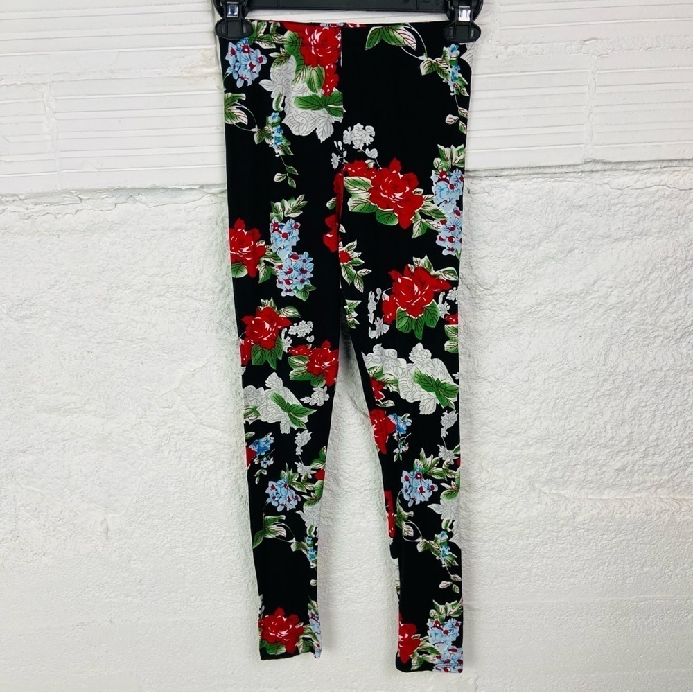 Agnes & Dora Leggings with Red and Blue Floral Design size small - Picture 3 of 13